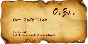 Orr Zsüliet névjegykártya